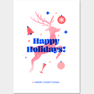 Reindeer Christmas Card Posters and Art